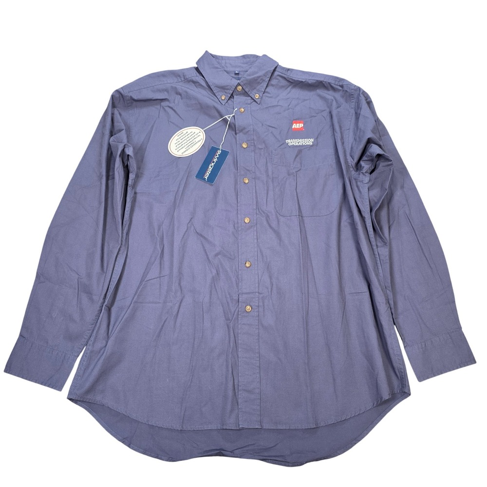 VTG Swingster AEP Transmission Operations Work Shirt Mens Size L Blue Cotton NWT